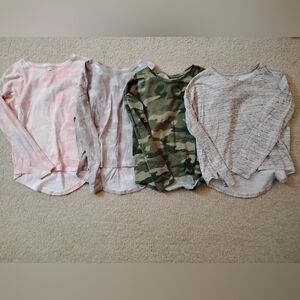 GUC Old Navy Girl's Long Sleeve Tees - Black&White, Gray, Camouflage - Sz 5